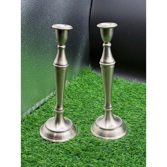 Biedermann & Sons Pewter Candlestick Holders – Set of 2 - 9.75” - Picture 7 of 8